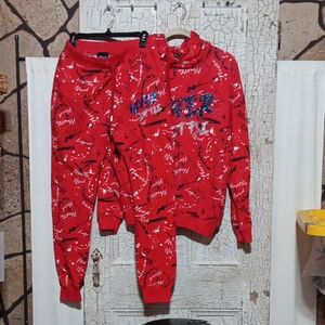 Red Graphic Print Men's Joggers